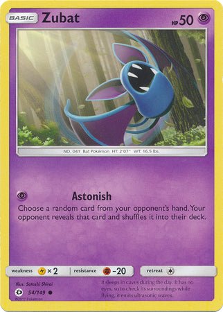 Pokemon - Zubat - 54/149 - Common - Sun & Moon: Base Set Series - Top CollectiblesCollectible CardsPokémon