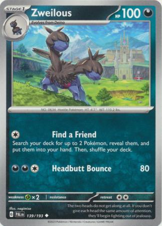 Pokemon - Zweilous - 139/193 - Uncommon - Scarlet &amp; Violet: Paldea Evolved Series - Top CollectiblesCollectible CardsPokémon
