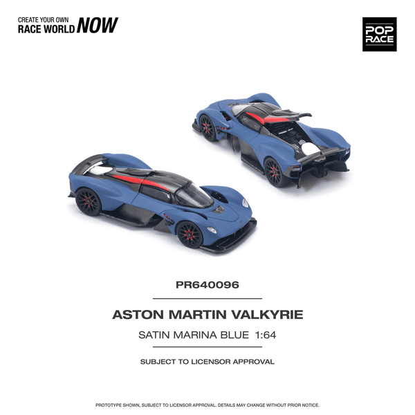 Pop Race - Aston Martin Valkyrie - Satin Marina Blue - Top CollectiblesDiecastPop Race