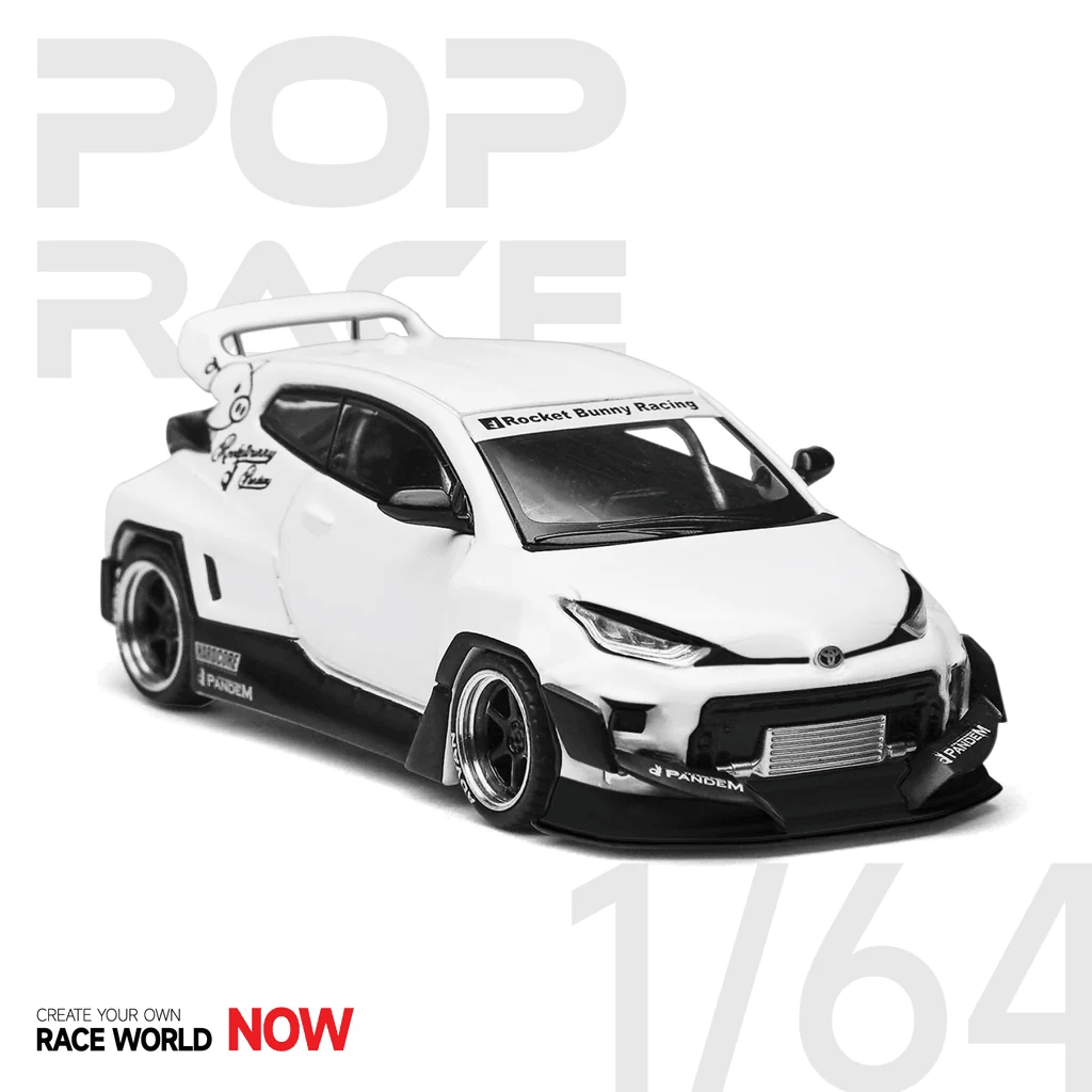 Pop Race - GR Yaris - Pandam White - Top CollectiblesDiecastPop Race