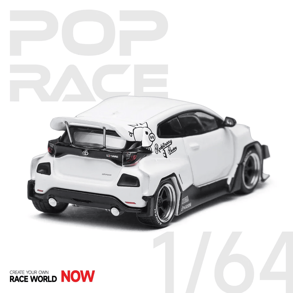 Pop Race - GR Yaris - Pandam White - Top CollectiblesDiecastPop Race