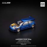 Pop Race - Honda Civic (EG6) Pandem w/ Open Hood - Metallic Blue *Pre - Order* - Top CollectiblesDiecastPop Race