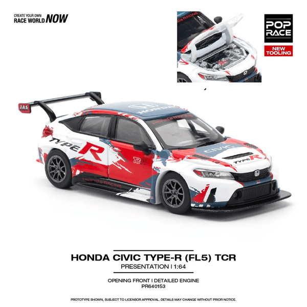 Pop Race - Honda Civic (FL5) Type - R - TCR Presentation - Top CollectiblesDiecastPop Race
