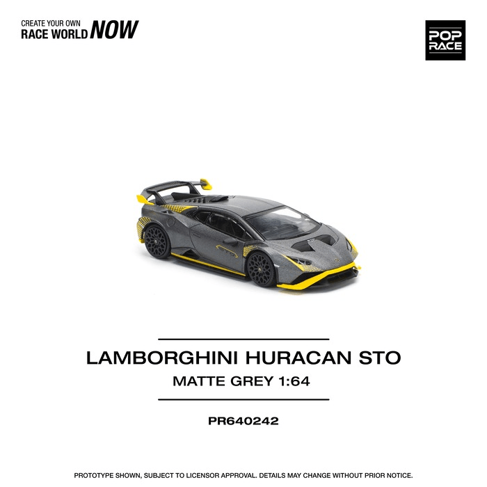 Pop Race - Lamborghini Huracan STO - Matte Grey - Top CollectiblesDiecastPop Race