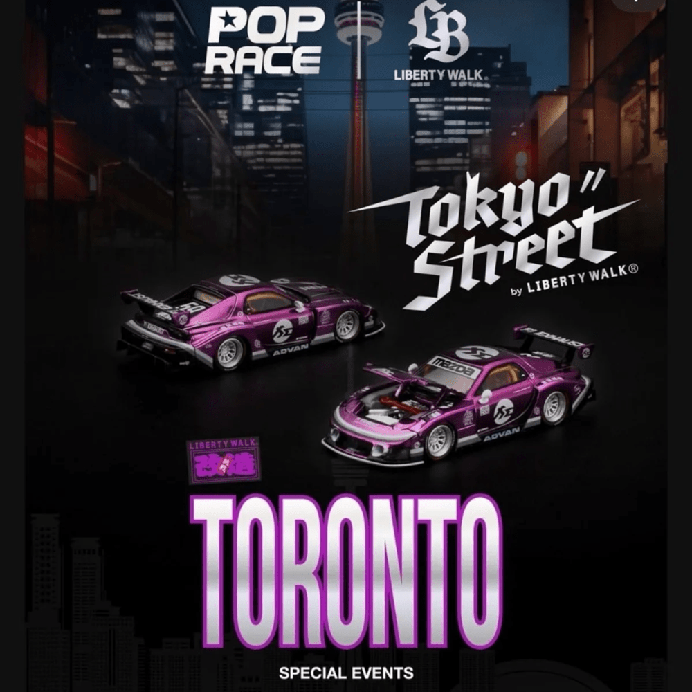Pop Race - LB Super Silhouette Maxda RX7 FD3S - Purple Chrome *Canadian Diecast Expo 2026 Exclusive* - Top CollectiblesDiecastPop Race
