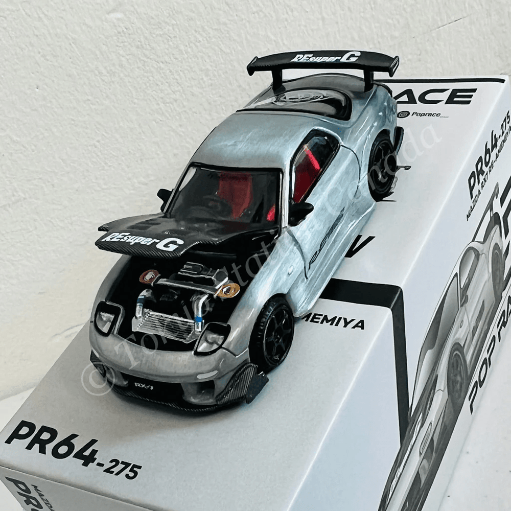 Pop Race - Mazda RX - 7 Re - Amemiya Widebody - Silver *Japan Minicar A Gogo !! Exlusive* - Top CollectiblesDiecastPop Race