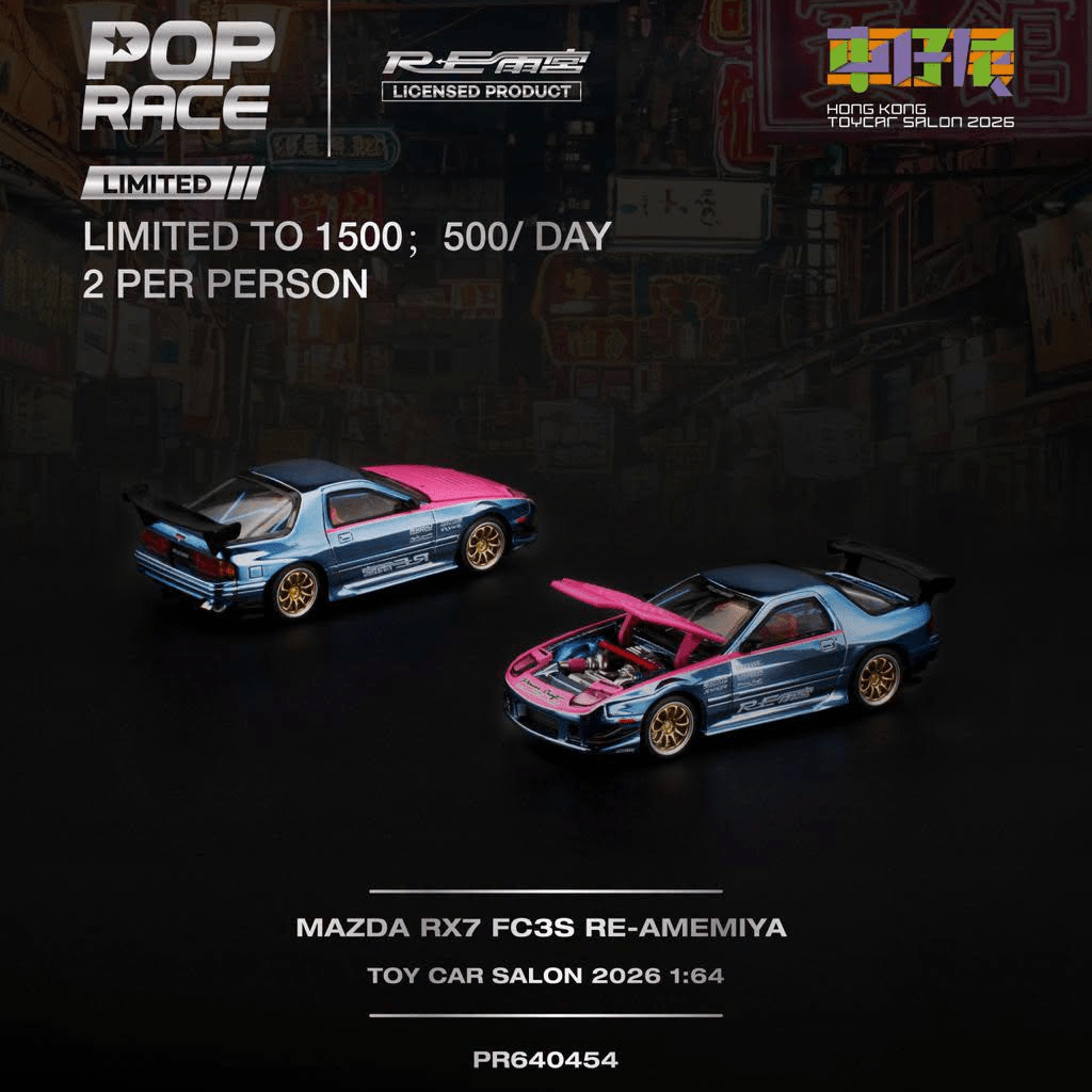 Pop Race - Mazda RX7 FC3S RE-Amemiya *Hong Kong Toy Car Salon 2026 Exclusive* - Top CollectiblesDiecastPop Race