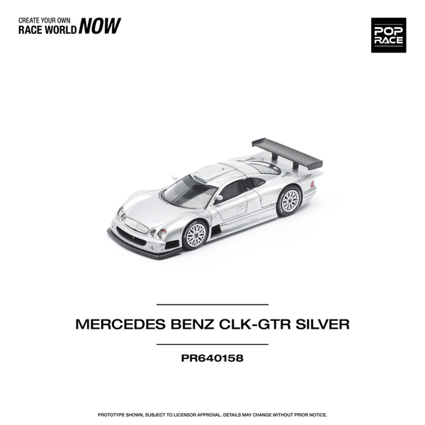 Pop Race - Mercedes - Benz CLK AMG GTR - Silver - Top CollectiblesDiecastPop Race