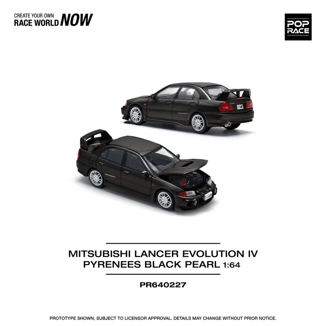 Pop Race - Mitsubishi Lancer Evolution IV - Pyrenees Black Pearl - Top CollectiblesDiecastPop Race