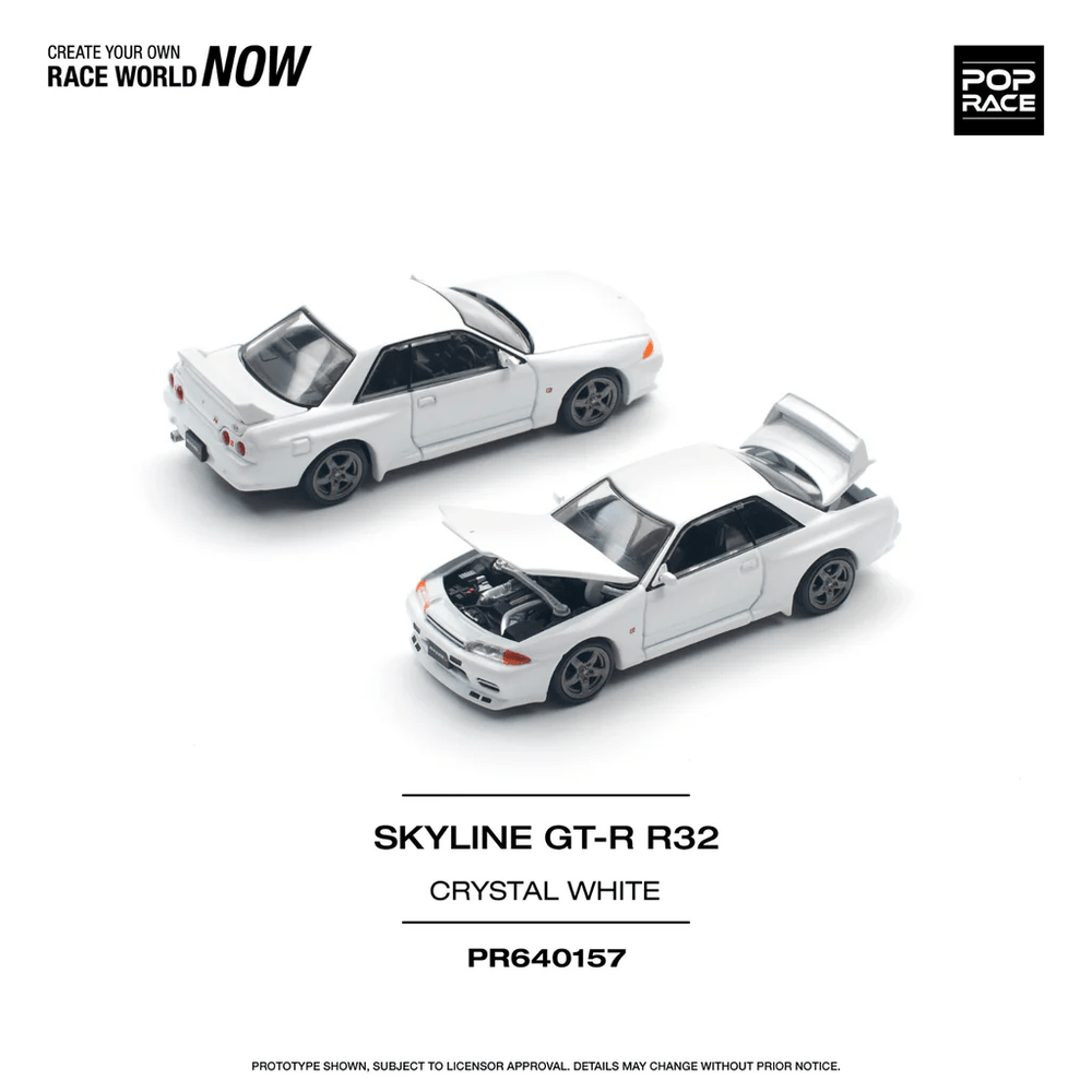 Pop Race - Nissan Skyline GT - R R32 - Crystal White - Top CollectiblesDiecastPop Race