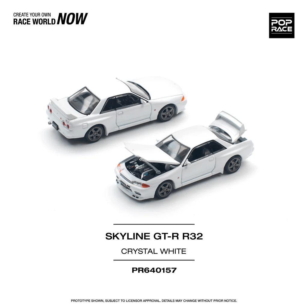 Pop Race - Nissan Skyline GT - R R32 - Crystal White - Top CollectiblesDiecastPop Race