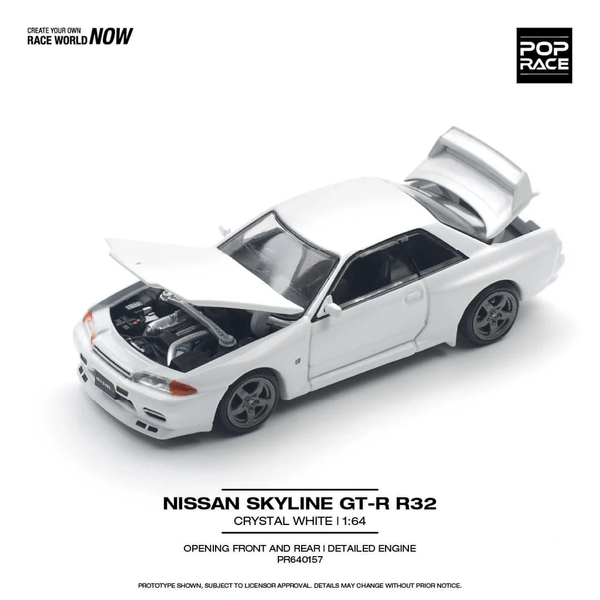 Pop Race - Nissan Skyline GT - R R32 - Crystal White - Top CollectiblesDiecastPop Race