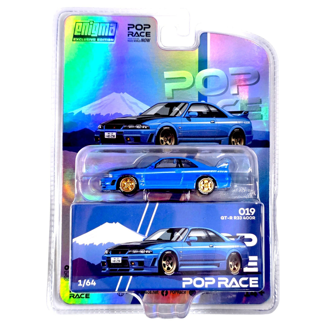 Pop Race - Nissan Skyline GT-R R33 Nismo 400R - Bayside Blue *Enigma Exclusive Edition - Chase* - Top CollectiblesDiecastPop Race