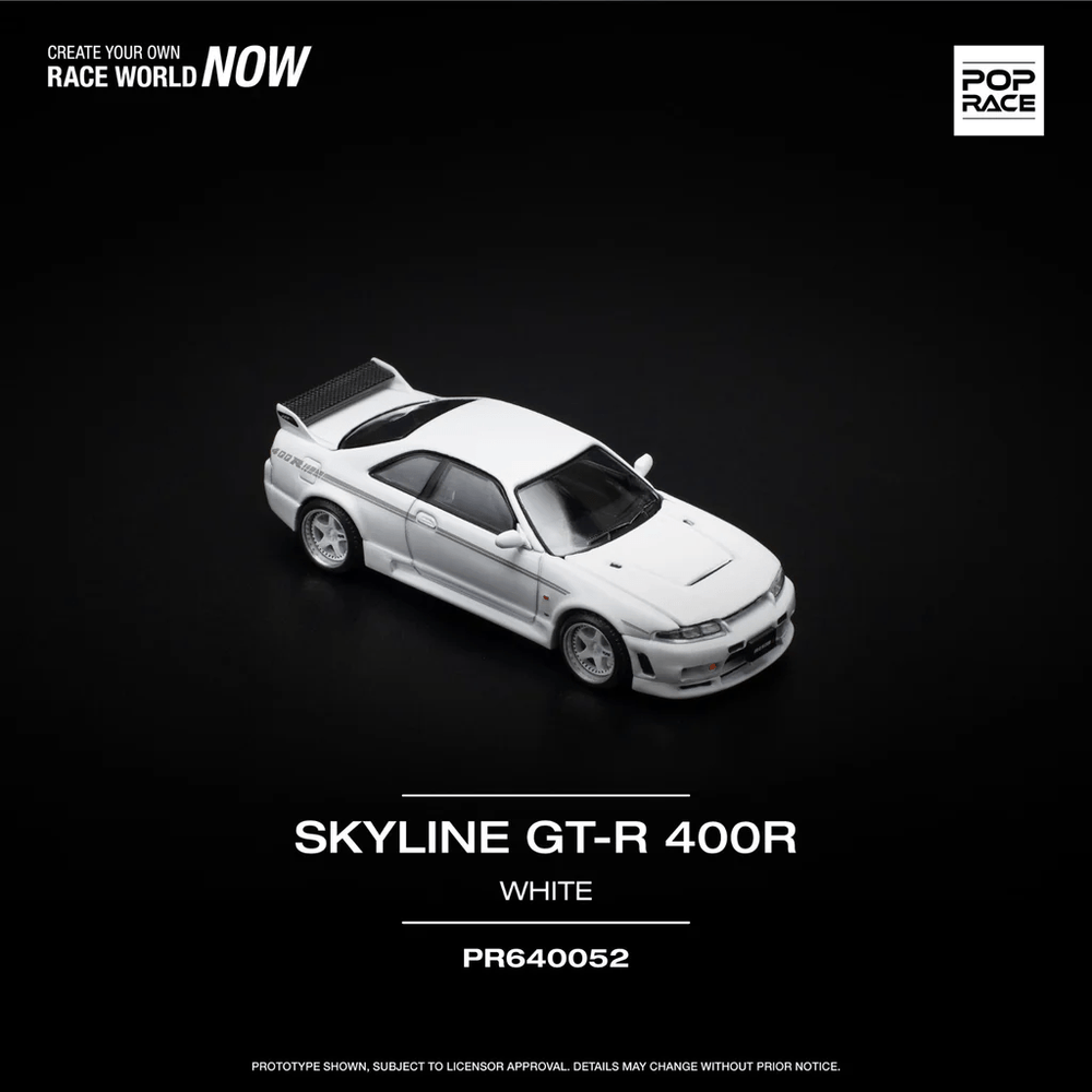 Pop Race - Nissan Skyline GT - R R33 Nismo 400R - White - Top CollectiblesDiecastPop Race