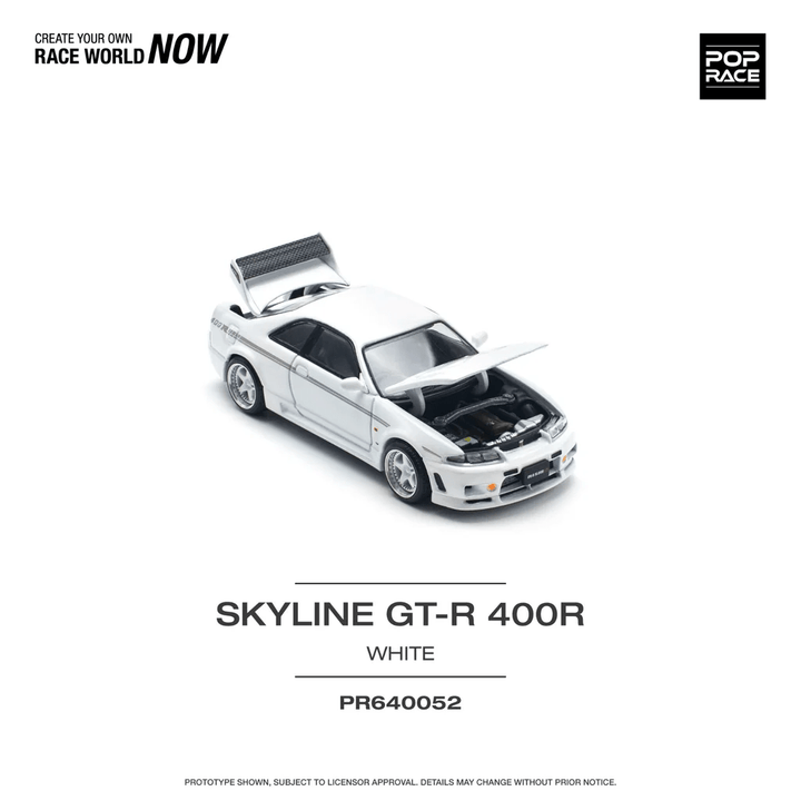 Pop Race - Nissan Skyline GT - R R33 Nismo 400R - White - Top CollectiblesDiecastPop Race