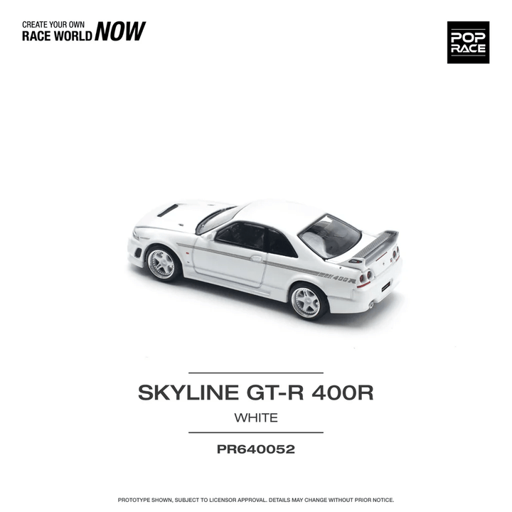 Pop Race - Nissan Skyline GT - R R33 Nismo 400R - White - Top CollectiblesDiecastPop Race