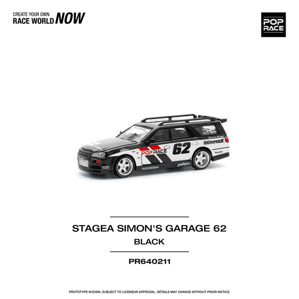 Pop Race - Nissan Stagea Simon's Garage 62 - Black - Top CollectiblesDiecastPop Race