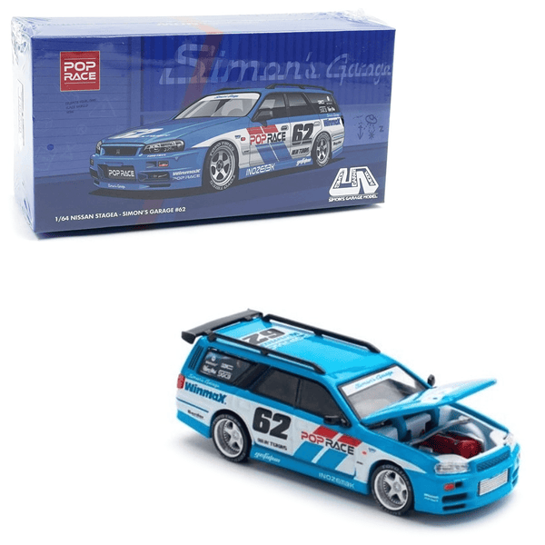 Pop Race - Nissan Stagea *Simon's Garage 62 Exclusive Model* - Top CollectiblesDiecastPop Race