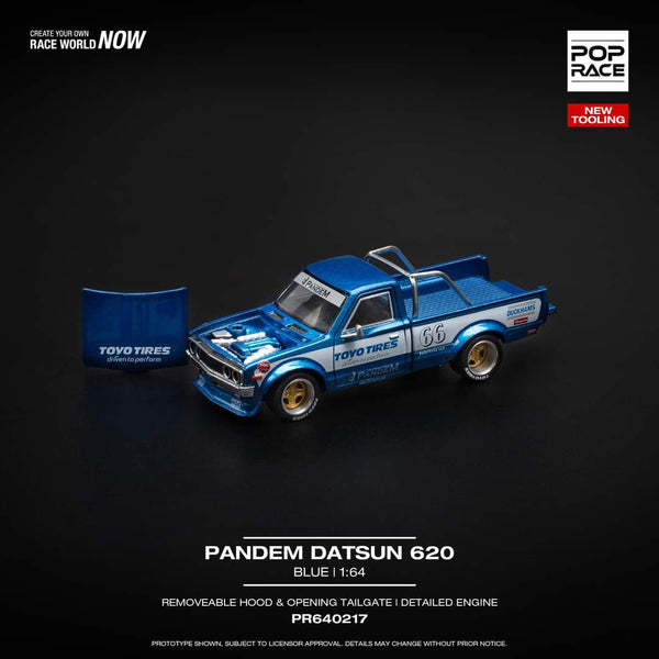 Pop Race - Pandem Datsun 620 - Blue *Pre - Order* - Top CollectiblesDiecastPop Race