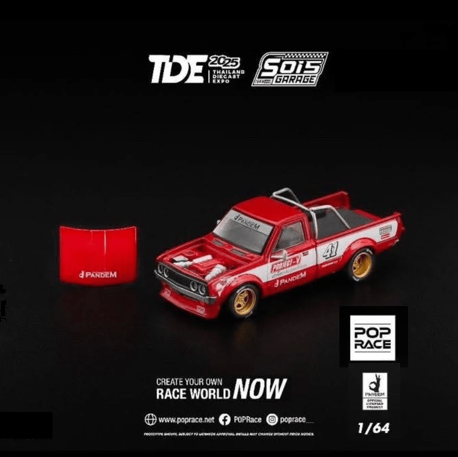 Pop Race - Pandem Datsun 620 - Red *Thailand Diecast Expo 2025 Exclusive* - Top CollectiblesDiecastPop Race