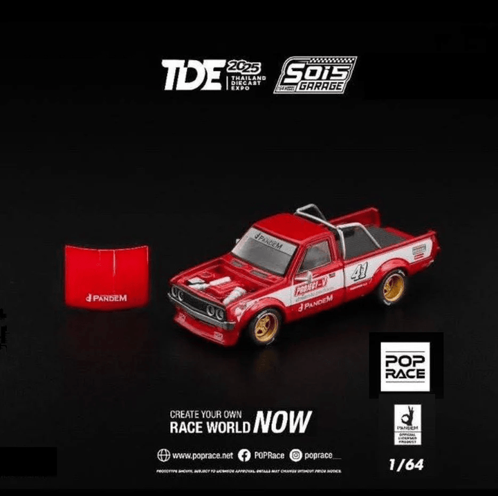 Pop Race - Pandem Datsun 620 - Red *Thailand Diecast Expo 2025 Exclusive* - Top CollectiblesDiecastPop Race