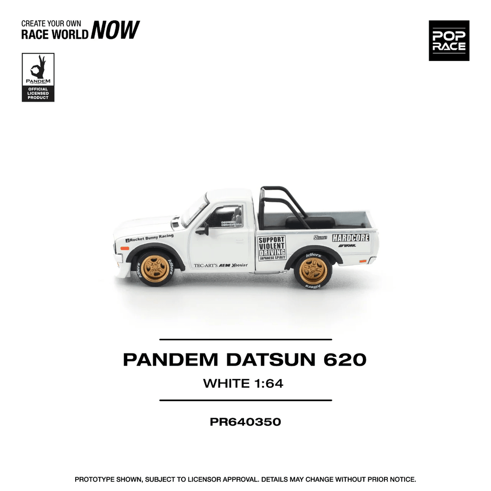 Pop Race - Pandem Datsun 620 - White - Top CollectiblesDiecastPop Race