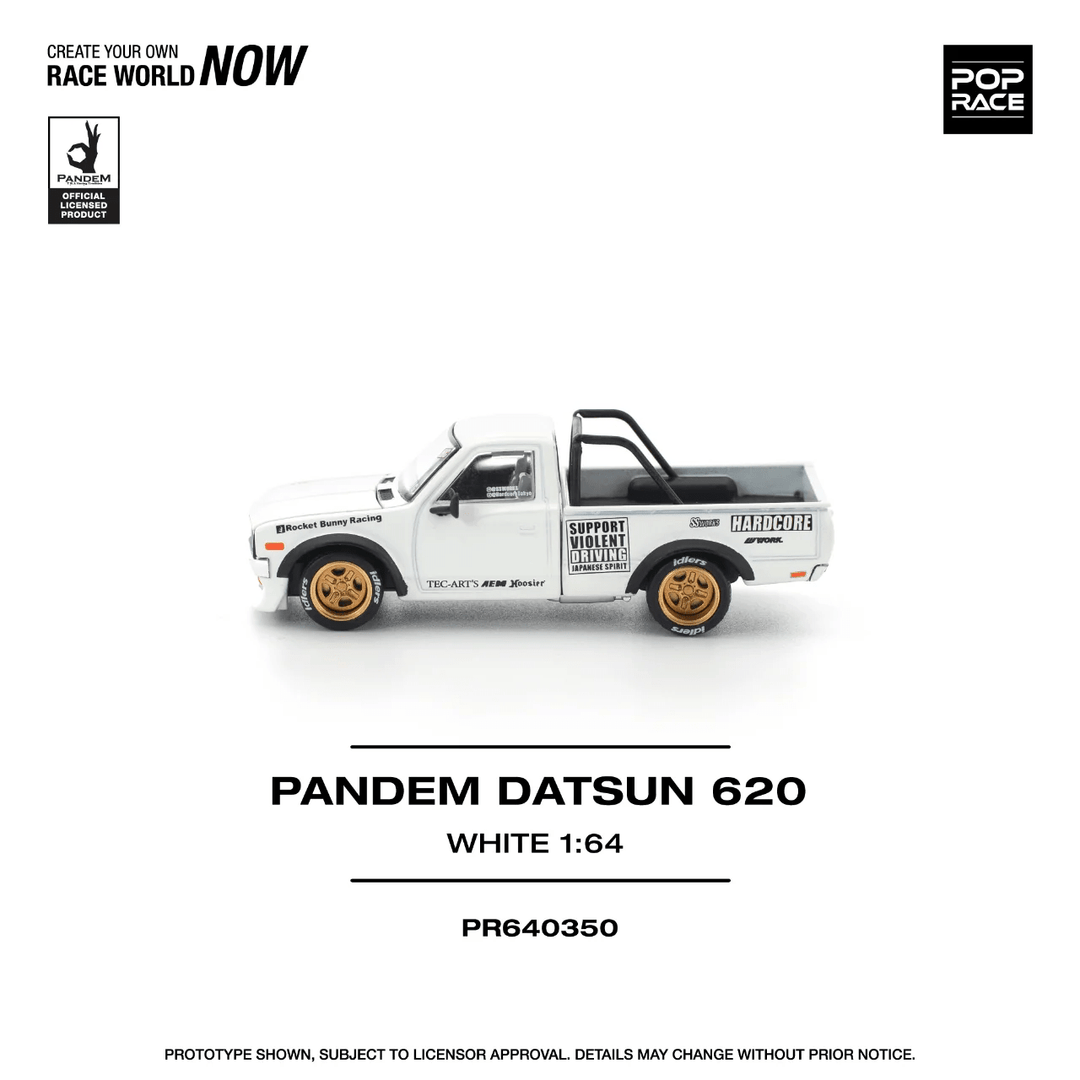 Pop Race - Pandem Datsun 620 - White - Top CollectiblesDiecastPop Race