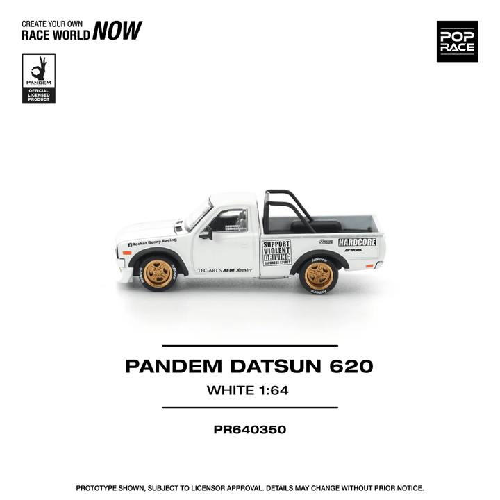 Pop Race - Pandem Datsun 620 - White - Top CollectiblesDiecastPop Race