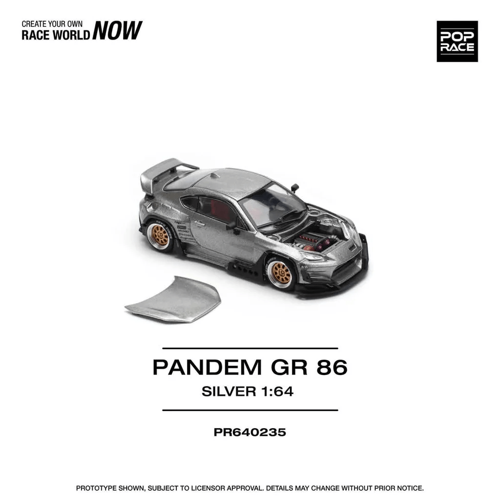 Pop Race - Pandem GR86 - Silver - Top CollectiblesDiecastPop Race