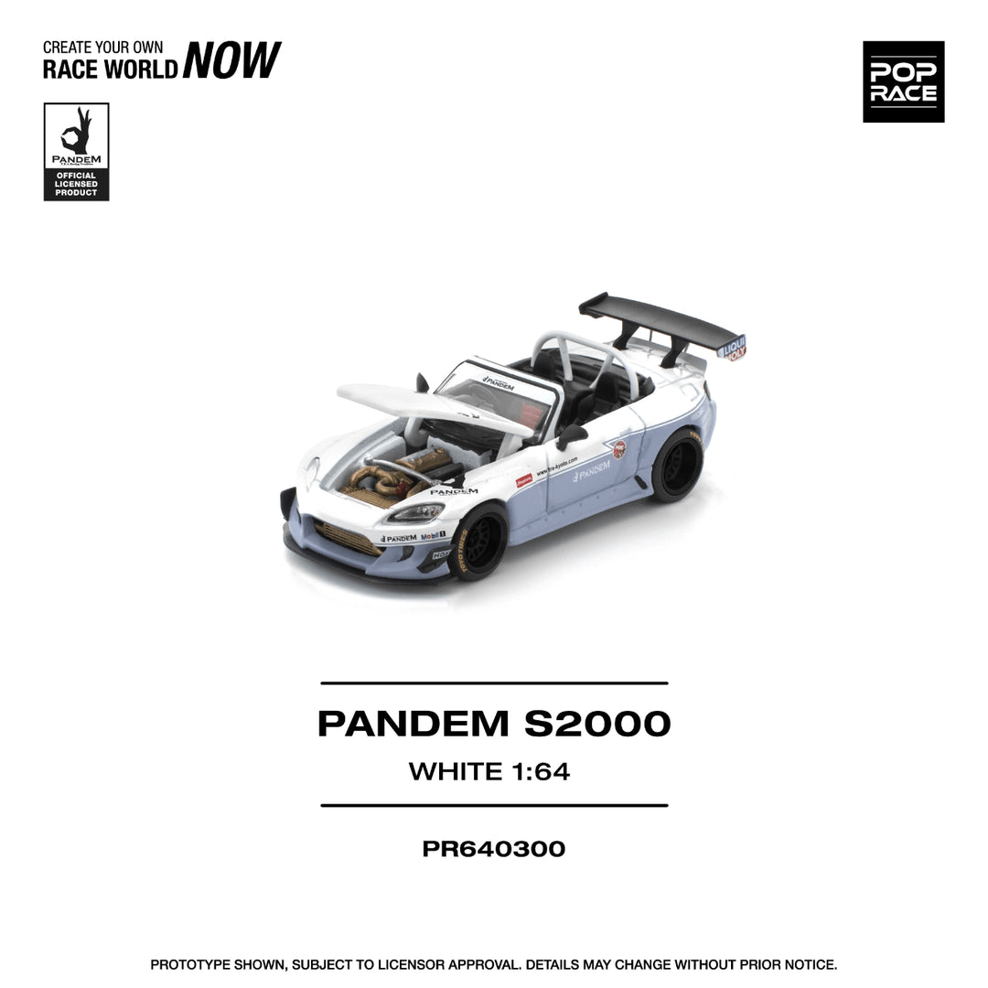 Pop Race - Pandem S2000 - White - Top CollectiblesDiecastPop Race