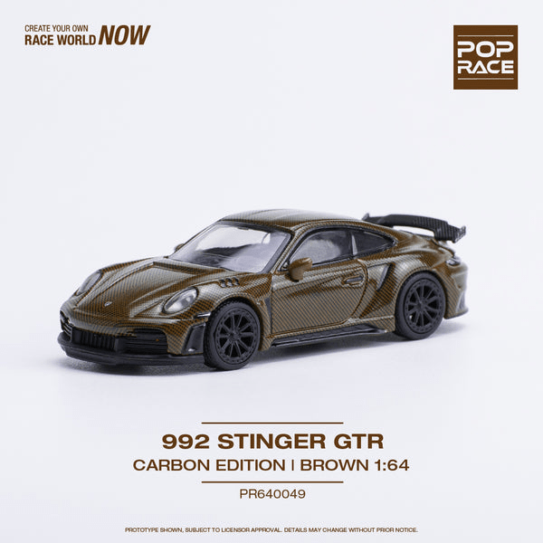 Pop Race - Porsche 911 (992) Stinger GTR - Carbon Brown - Top CollectiblesDiecastPop Race