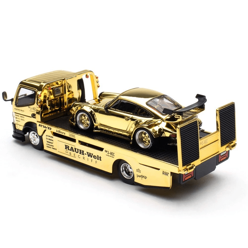 Pop Race - RWB 930 and Fuso Truck Gold Set *HEC 2026 Exclusive* - Top CollectiblesDiecastPop Race