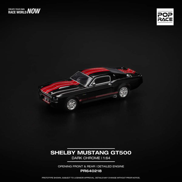 Pop Race - Shelby Mustang GT500 - Dark Chrome *Pre - Order* - Top CollectiblesDiecastPop Race