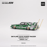 Pop Race - Skyline C210 Kaido Racer "Bosozuku Style" - Silver / Green *Pre - Order* - Top CollectiblesDiecastPop Race