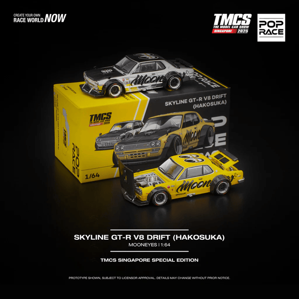 Pop Race - Skyline GT - R V8 Drift (Hakosuka) Mooneyes *TMCS Singapore 2025 Special Edition - Sealed, Possibility of a Chase* - Top CollectiblesDiecastPop Race
