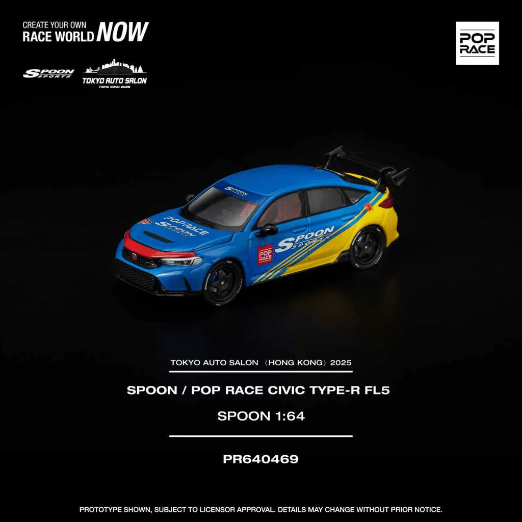 Pop Race - Spoon Honda Civic FL5 *Tokyo Auto Salon Hong Honk 2025 Exclusive* - Top CollectiblesDiecastPop Race