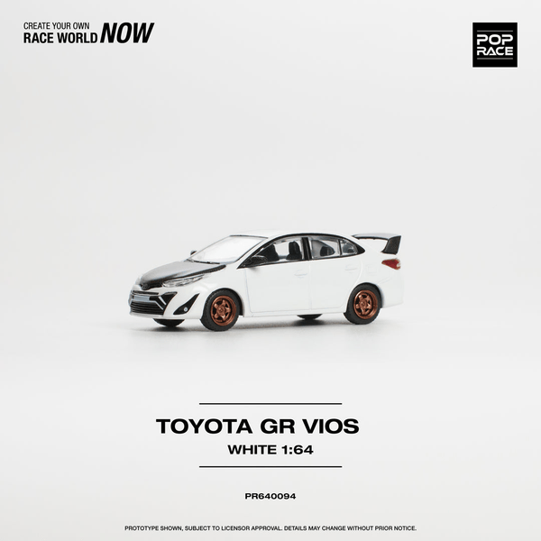 Pop Race - Toyota GR Vios - White - Top CollectiblesDiecastPop Race