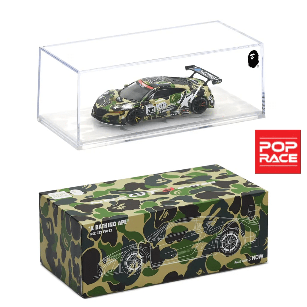 Pop Race x BAPE - Honda NSX GT3 EVO22 "BAPE" - Top CollectiblesDiecastPop Race