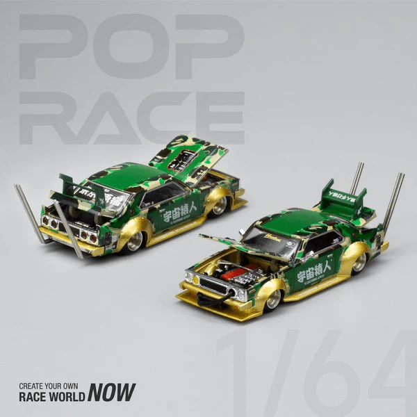 Pop Race x BAPE - Skyline C210 "Bosozoku Style" - Top CollectiblesDiecastPop Race