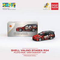 Pop Race x Tiny - Shell Valino Stagea R34 - Pluto Mok "Driftagea34" *Hong Kong Toy Car Salon 2023* - Top CollectiblesDiecastPop Race