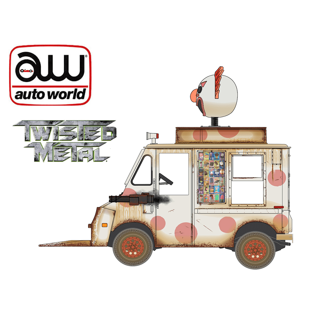 *Pre-Order* Auto World - Sweet Tooth’s Ice Cream Truck – Twisted Metal – Hobby Exclusive New Tooling - Top CollectiblesDiecastAuto World