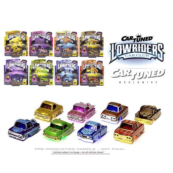 *Pre - Order* CarTuned - Lowriders SHOW GLOW Series 1 Assortment (L.E.D. Light Up Chassis) - 8 - Cars Case *Sealed, possibility of a Chase or Super Chase* - Top CollectiblesDiecastMGA