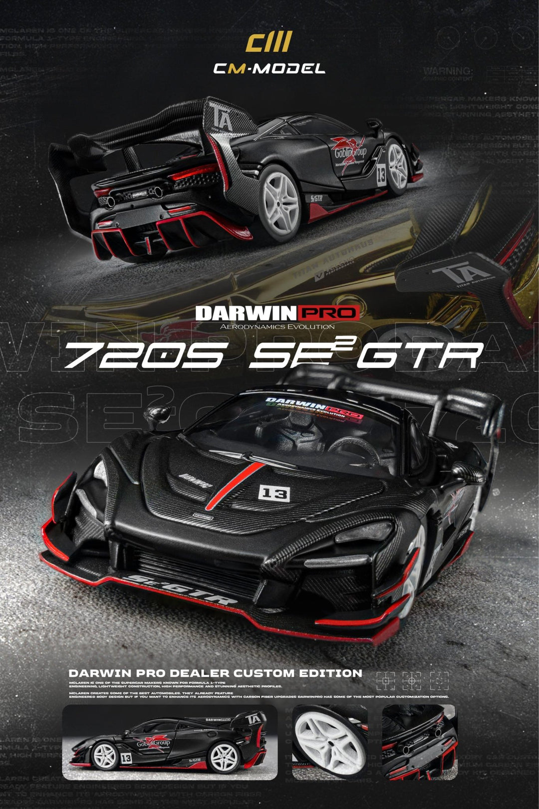 *Pre-Order* CM Model - DarwinPro 720SeGTR Matt Black Special Limited Edition - Top CollectiblesDiecastCM Model