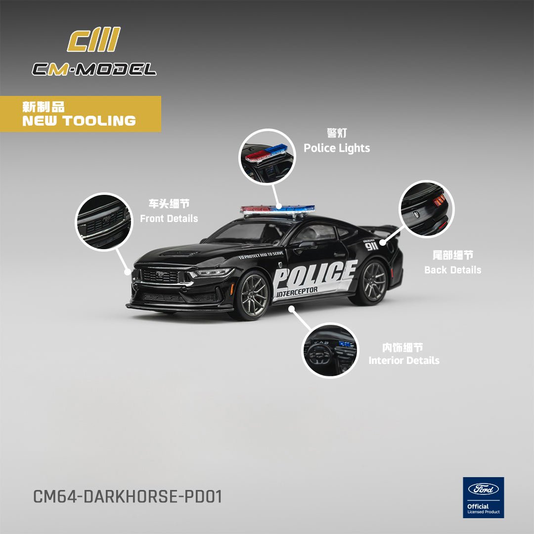 *Pre - Order* CM Model - Ford Mustang Dark Horse Police Car - Top CollectiblesDiecastCM Model