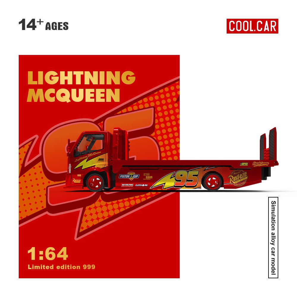 *Pre - Order* Cool Car - Hino H300 Flatbed Trailer - Lightning McQueen - Top CollectiblesDiecastCool Car