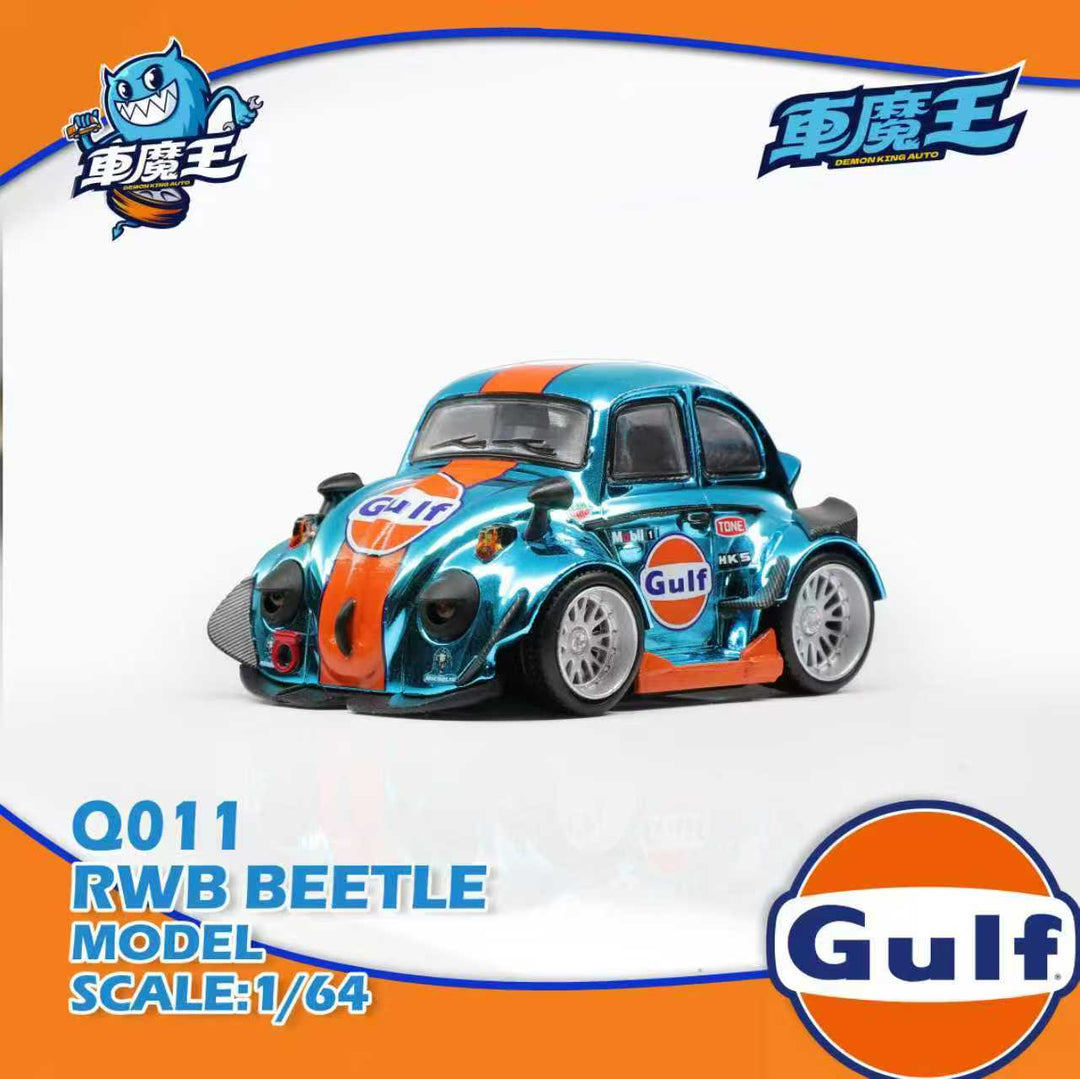 *Pre - Order* Demon King Auto - Volkswagen Q Version RWB Beetle - Chrome Gulf - Top CollectiblesDiecastDemon King Auto