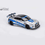 *Pre - Order* ET Model x Model Collect - Nissan GT - R R35 LB Widebody Modified 1.5 Version - FNF Silver Blue - Top CollectiblesDiecastET Model