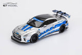 *Pre - Order* ET Model x Model Collect - Nissan GT - R R35 LB Widebody Modified 1.5 Version - FNF Silver Blue - Top CollectiblesDiecastET Model