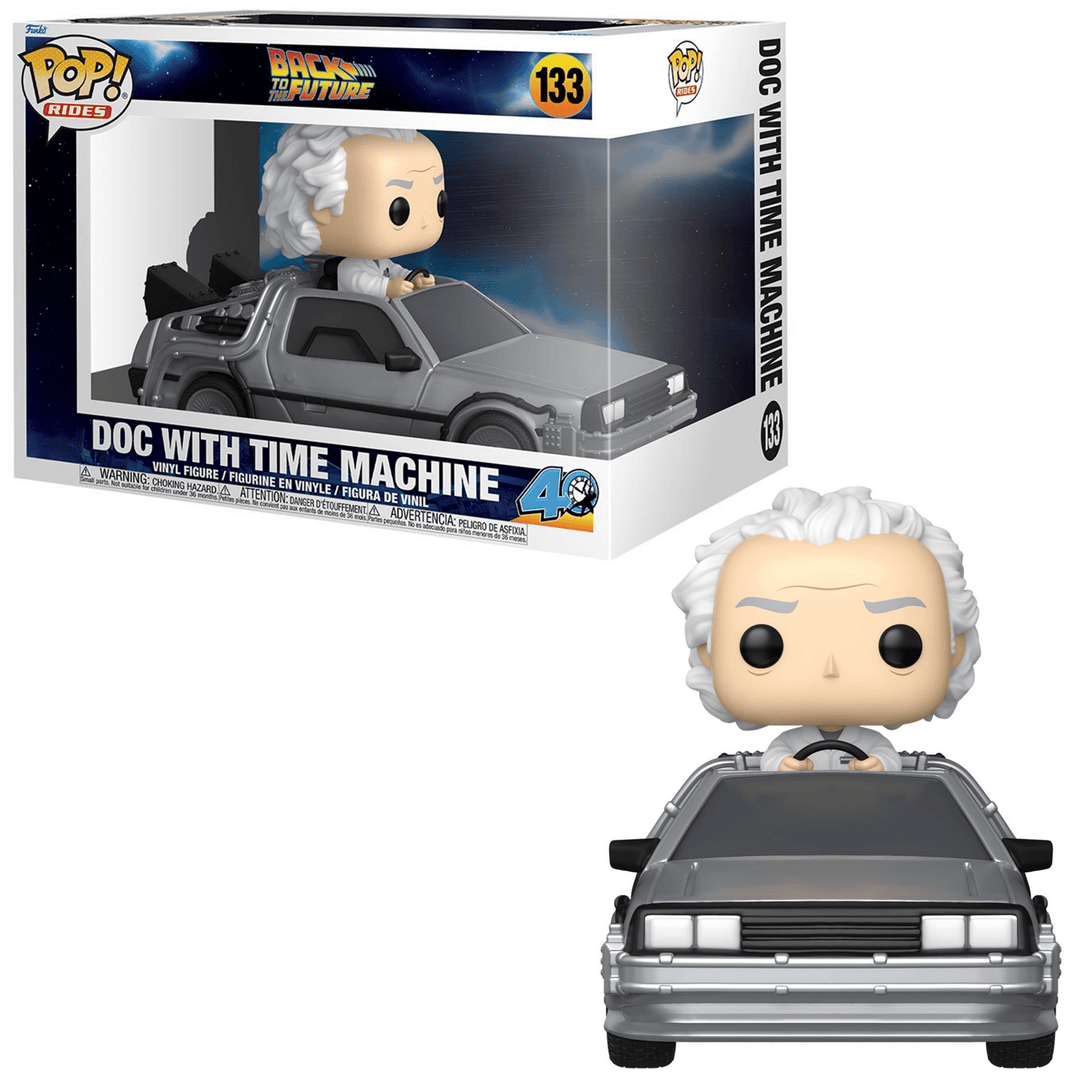 *Pre - Order* Funko - Doc with Time Machine (Back to the Future 40th Anniversary) - Deluxe Pop! Ride Vinyl Figure - Top CollectiblesVinyl FiguresFunko