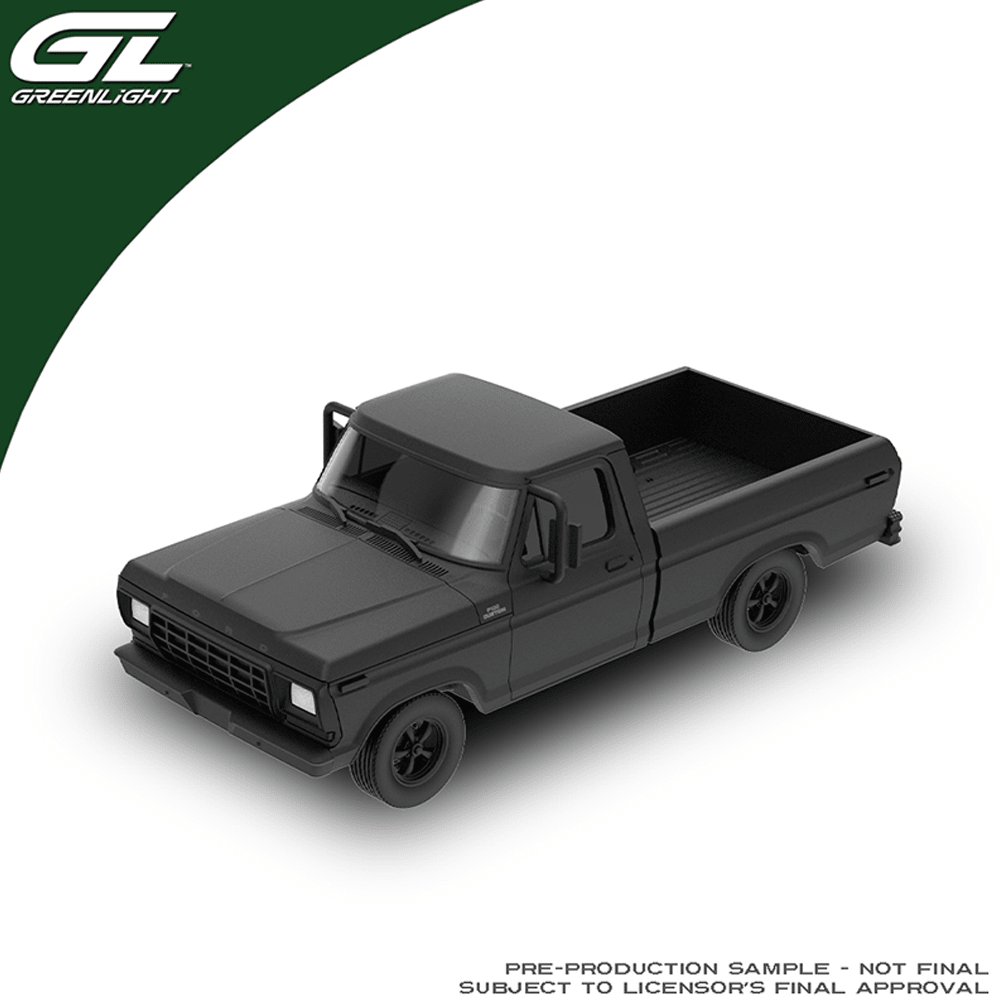 *Pre-Order* Greenlight - 1979 Ford F-100 Custom Pickup – Matte Black (Hobby Exclusives) – Limited Edition - Top CollectiblesDiecastGreenlight